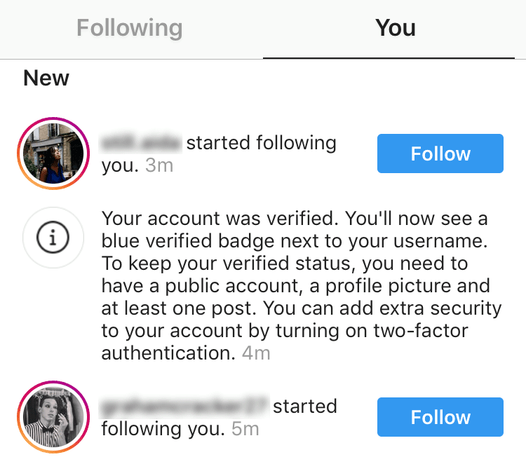 how to get verified on instagram approval notification - follow and unfollow instagram notification